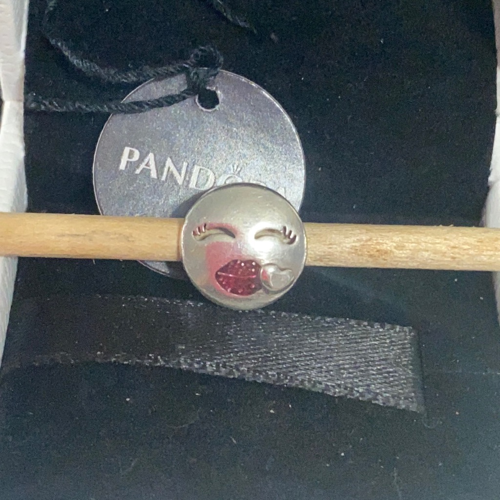 Authentic Pandora Silver Red Lips Charm Preowned